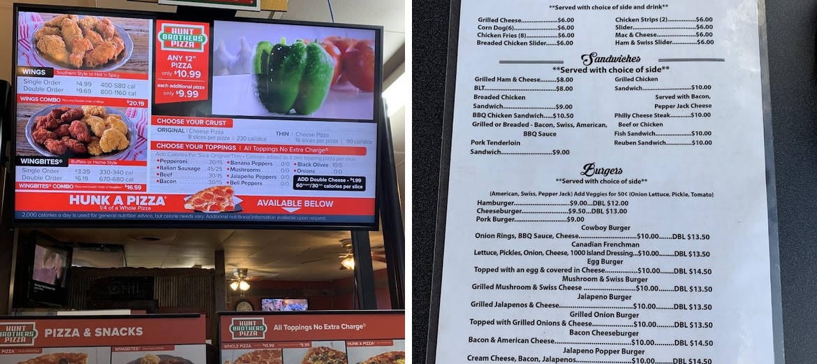 B's Place Menu